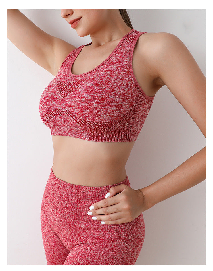 High Waist Yoga Fitness Shorts Set with Sports Bra